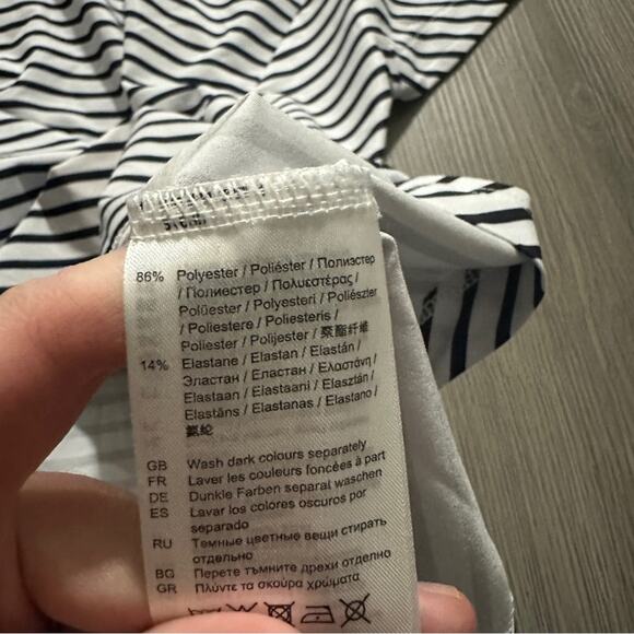 Helly Hansen Black & White Striped Short‎ Sleeve Strappy Back Top Size M - Picture 4 of 7